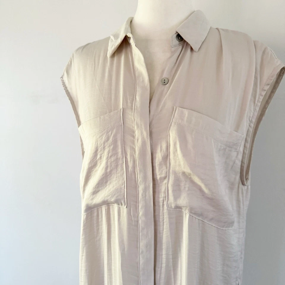 Top plumero largo sin mangas Silence + Noise para mujer mediano indie monocromo boho Foto 3 de 4