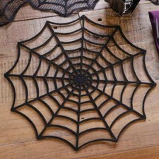 Spider Web Halloween Placemats - Black Spiderweb Place Settings - Pack of 4