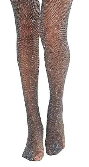 PLUS GOLD LUREX SPARKLE GLITTER FISHNET TIGHTS 1X-4X SIZE