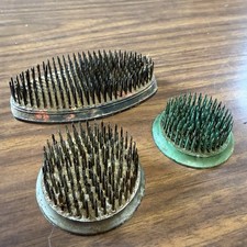 Vintage Spiked Metal Flower Frogs Kenzan Metal Needle Pins Set Of 3