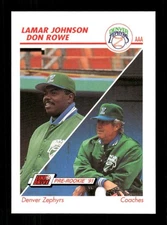 1991 Line Drive AAA Denver Zephyrs 150 Lamar Johnson Don Rowe CO BXCP30