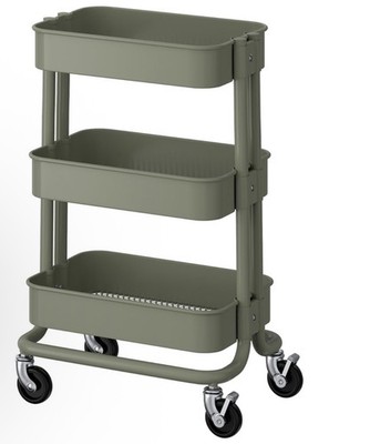IKEA RASKOG RÅSKOG Utility Cart Gray-green  11x15x24'' 505.917.69
