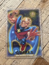 2024 Skybox Marvel Masterpieces ‘92 Platinum #72 Quasar Clear Cut Trading Card
