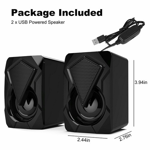 USB Powered 3.5mm Aux Multimedia Speakers with Colorful LED Lights For Desktop - Afbeelding 2 van 9