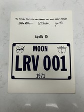 Vintage Apollo 15 [LRV 001] Lunar Rover license plate Poster 8.5”x11” Boeing