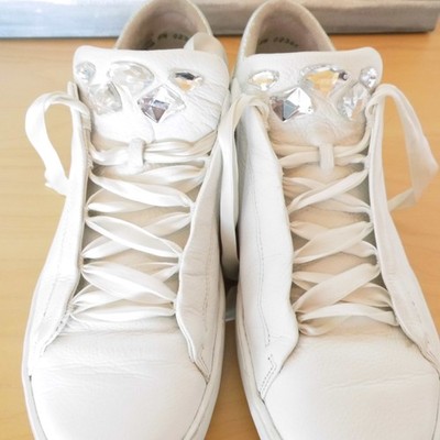 Paul Green Sneaker Gr.5,5(38,5) weiß/Strassteine/Schnürsenkel/Leder, Zustand gut