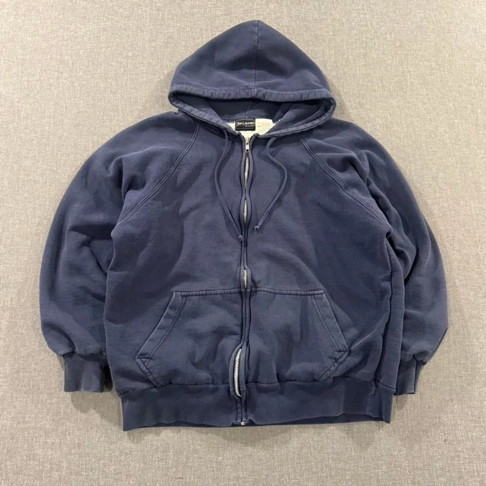 Vintage 90s Thermal Lined Hoodie Full Zip Faded Blue Mens Large
Opens in a new window or tab