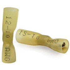 Uenhoy 100 Pcs Heat Shrink Female Spade Connectors, Yellow 12-10 AWG