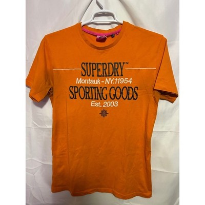 Superdry Mens Orange Sporting Goods Montauk NY Graphic T-Shirt Large