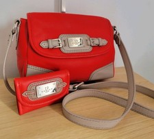 Radley London Leather Crossbody Bag + Wallet - Red/Grey