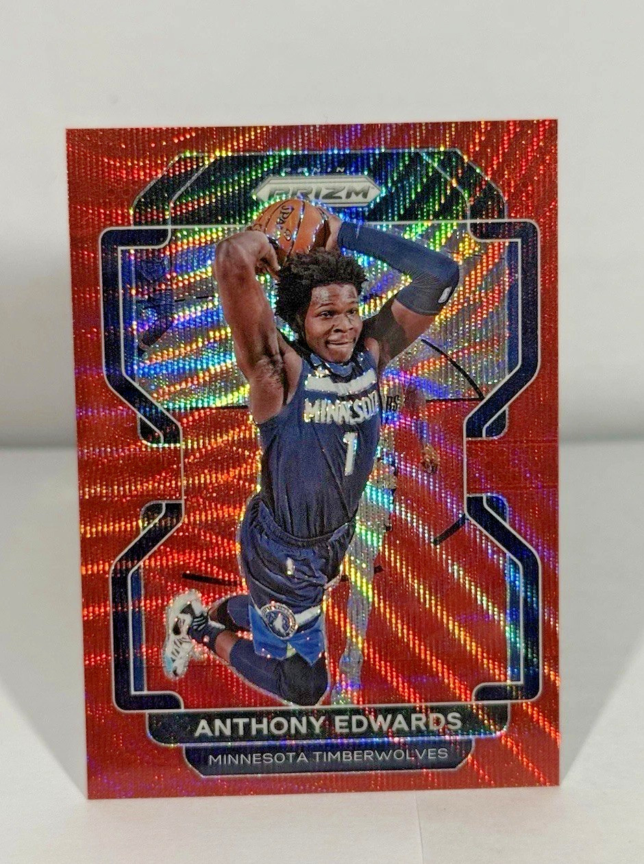 2021-22 Panini Prizm Anthony Edwards #37 Red Hyper Prizm Minnesota Timberwolves