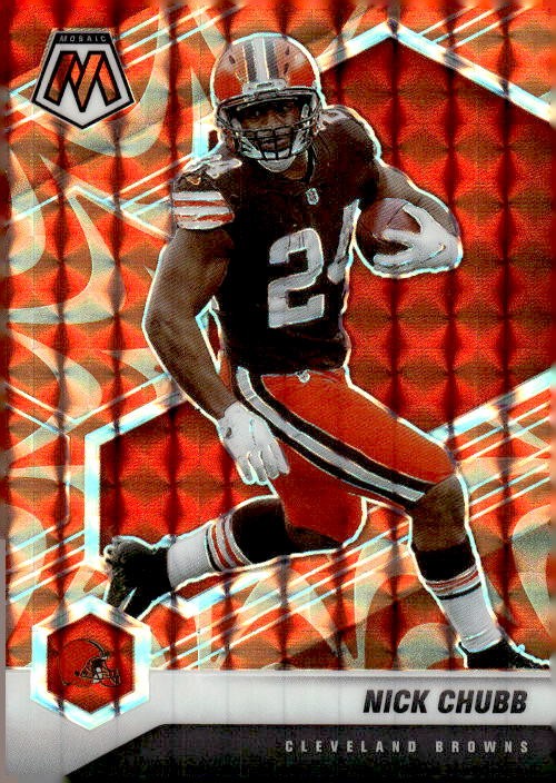 2020 Panini Mosaic #53 Nick Chubb Prizm Reactive Orange