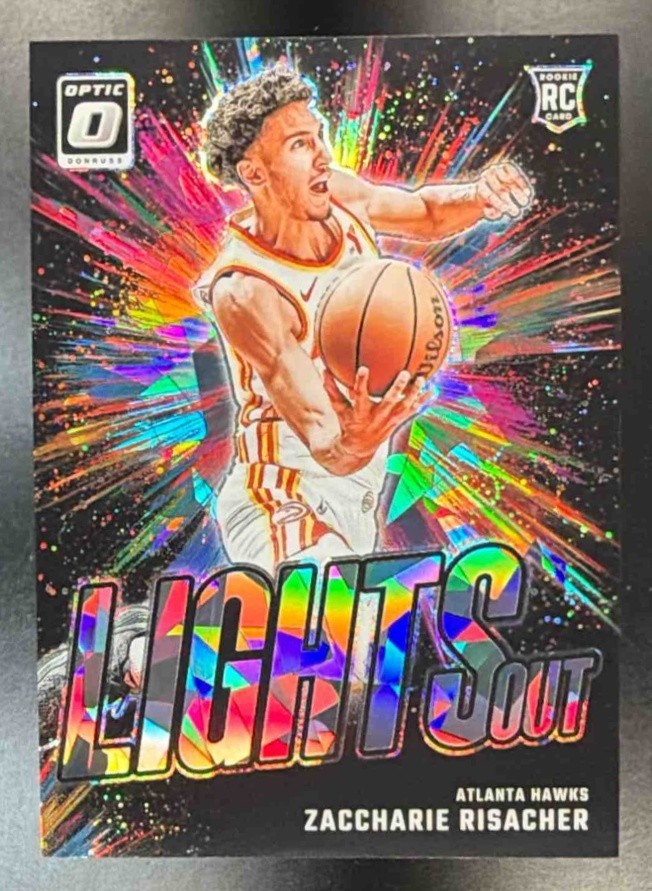 Zaccharie Risacher 2024-25 Panini Donruss Optic #4 Lights Out Cracked Ice /25 RC