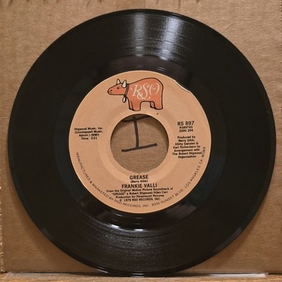 Frankie Valli: Grease/Instrumental - VG+ | 1978 Pop, Vocal, Movie Soundtrack 45