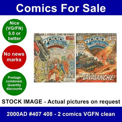 2000AD #407 408 - 2 comics VGFN clean