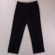 Haggar Men's Classic Fit Premium Stretch Flat Front Dress Pants Black 34x30