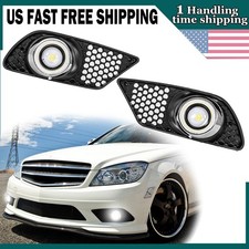 Led Angle Eyes Drl Fog Light Lamps W Covers For Mercedes Benz C300 W204 2008-11