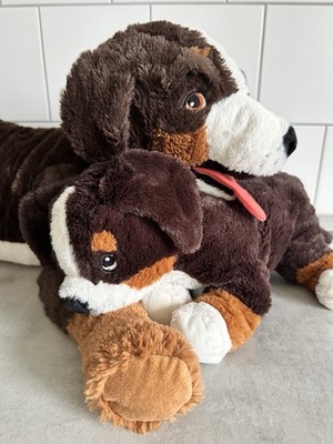 2x IKEA HOPPIG XL Hund Berner Sennenhund + Welpe 35 cm Stofftier Kuscheltier