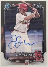 2025 Bowman JJ Wetherholt Chrome Auto #CPA-JW 1st Prospect St. Louis Cardinals