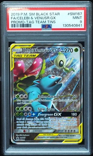 Venusaur & Celebi GX SM167 PSA 9 Mint Pokemon Card New Cert