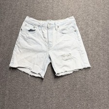 Levi's 501 Premium Shorts Womens 28 Blue High Rise Cutoff Button Fly 100 Cotton