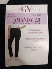 Gloria Vanderbilt Amanda Slimming Jeans Size 6 Black Tapered Leg New