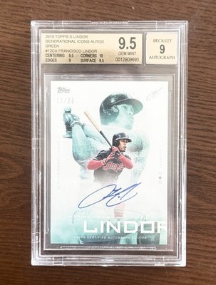 2019 Topps X Lindor Generational Icons Francisco Lindor Auto /25 BGS 9.5