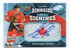2009-10 Upper Deck Ice #RS-JT Jonathan Toews Rinkside Signings Canadian AUTO