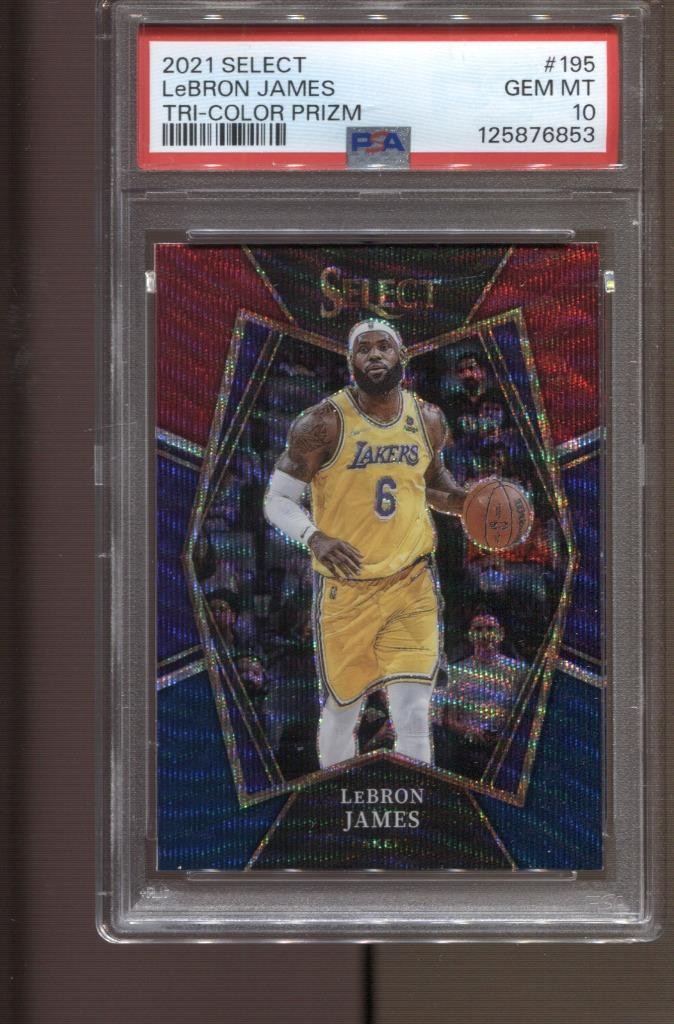 2021 Lebron James Select Tri-Color Prizm #195 PSA 10 Gem Mint LA Lakers