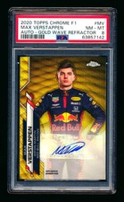 2020 Topps Chrome F1 Max Verstappen RC Gold Wave Refractor Auto #27/50 PSA 8!