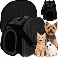 Transporttasche Hund Katze Kaninchen Faltbar Schwarz 43X32X27Cm Bis 6Kg