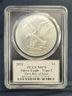 2021 AMERICAN SILVER EAGLE DOLLAR  TYPE 2 PCGS MS70 -First Day of Issue