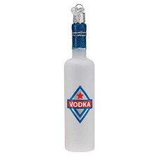 Old World Christmas White Vodka Bottle Glass Tree Ornament 32361 FREE BOX New
