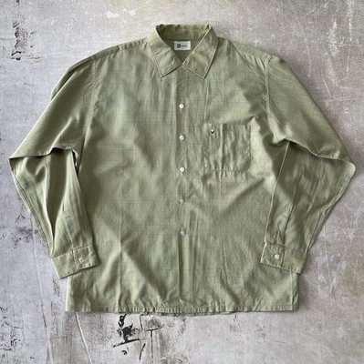 True Vintage 1950s Loop Collar Shirt Gimbel s Linen Button-up
