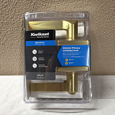 Kwikset Hollis Privacy Door Lever Satin Brass Gold Bed/Bath Reversible 1 Pack