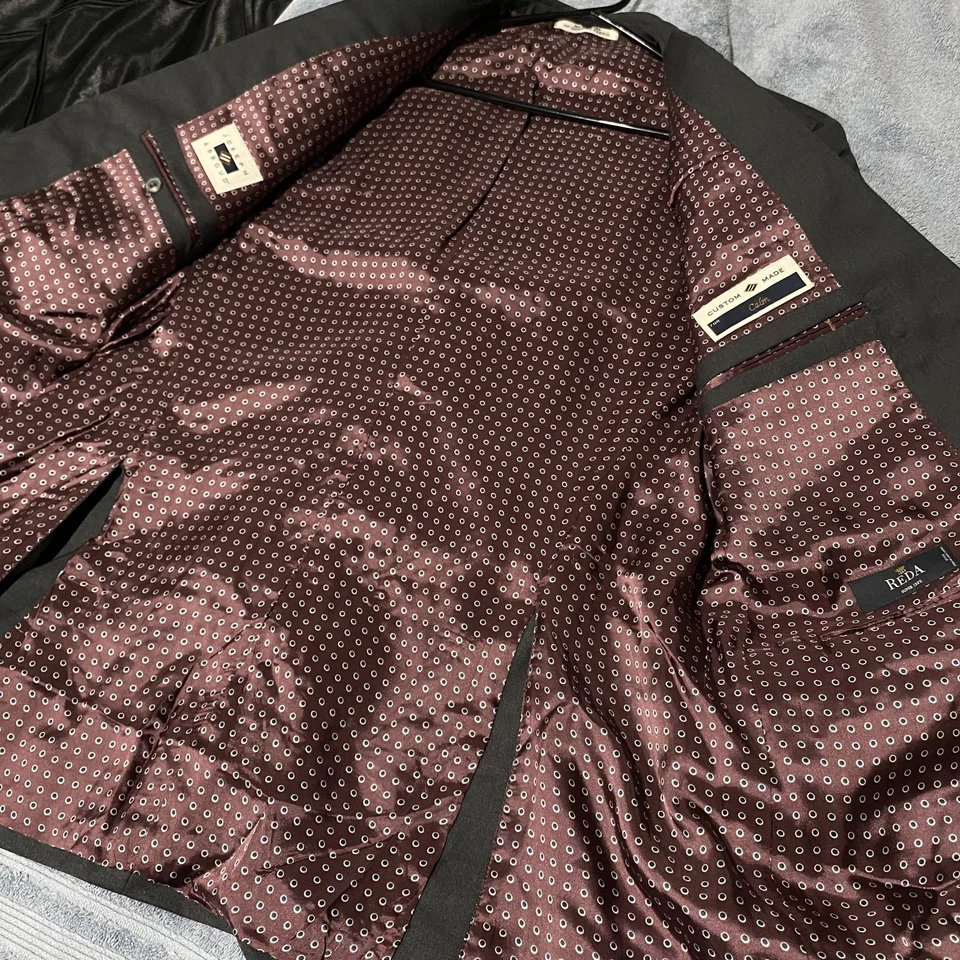 Traje de lana Joseph Abboud 2 piezas gris blazer y pantalón para hombre 44L/39L ropa de negocios Foto 3 de 4