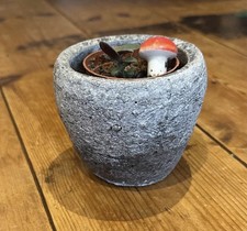 Plant Pot Holder, Grey Stone Effect