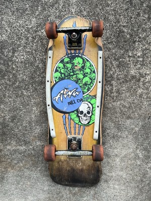 Rare VINTAGE ALVA Bill Danforth Skateboard Deck TRUCKS WHEELS Tracker Venture