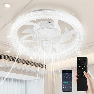 LED Deckenventilator mit Beleuchtung Ventilator Lüfter Deckenlampe+Fernbedienung