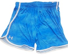 Under Armour Women s HeatGear Blue Shorts Elastic Waist Athletic Gym Workout