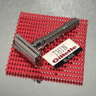 Vintage 1964 J3 Gillette Slim Adjustable DE TTO Safety Razor With Thin Blade