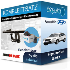 Für Hyundai Getz 01-05 AUTO HAK Anhängerkupplung abnehmbar + 7polig E-Satz neu