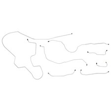 1963-64 Ford Galaxie Complete Power Drum Brake Line Set Kit Tubes Oe Steel