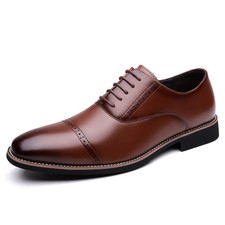 Men's Brogue Leather Oxford Shoes Office Lace Up Formal Business Dress Shoes
