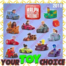 McDonald's 2018 WRECK IT RALPH 2 Breaks Internet DISNEY Race Car YOUR Toy CHOICE