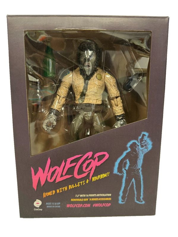 *NEW* Cinecoup WolfCop 7.5" Action Figure w/Gun & Bourbon ONLY SOLD HERE! RARE