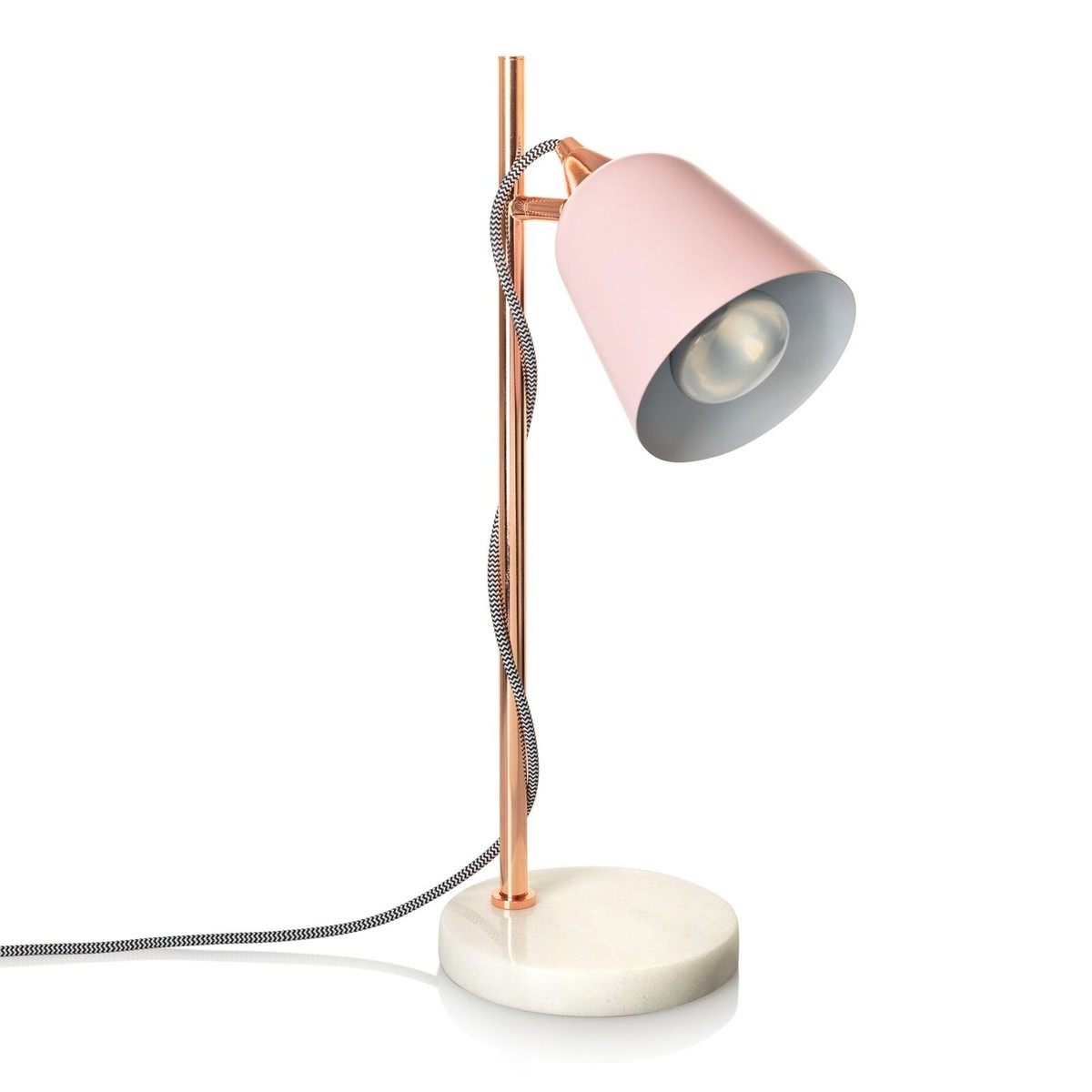 oliver bonas pink marble desk lamp UK