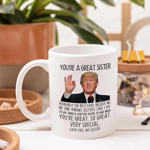 You're a Great Sister Mug Funny Sister Gift from Sister Brother 11 Oz Cup Trump