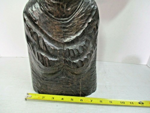 Large Heavy Hand Carved African Iron Wood Wooden Statue - Woman 22 1/2" Tall - Picture 6 of 12