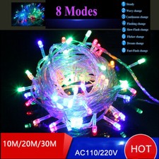 Fairy String Lights LED Christmas Tree Wedding Xmas Party Decor X'mas 8Mode Lamp